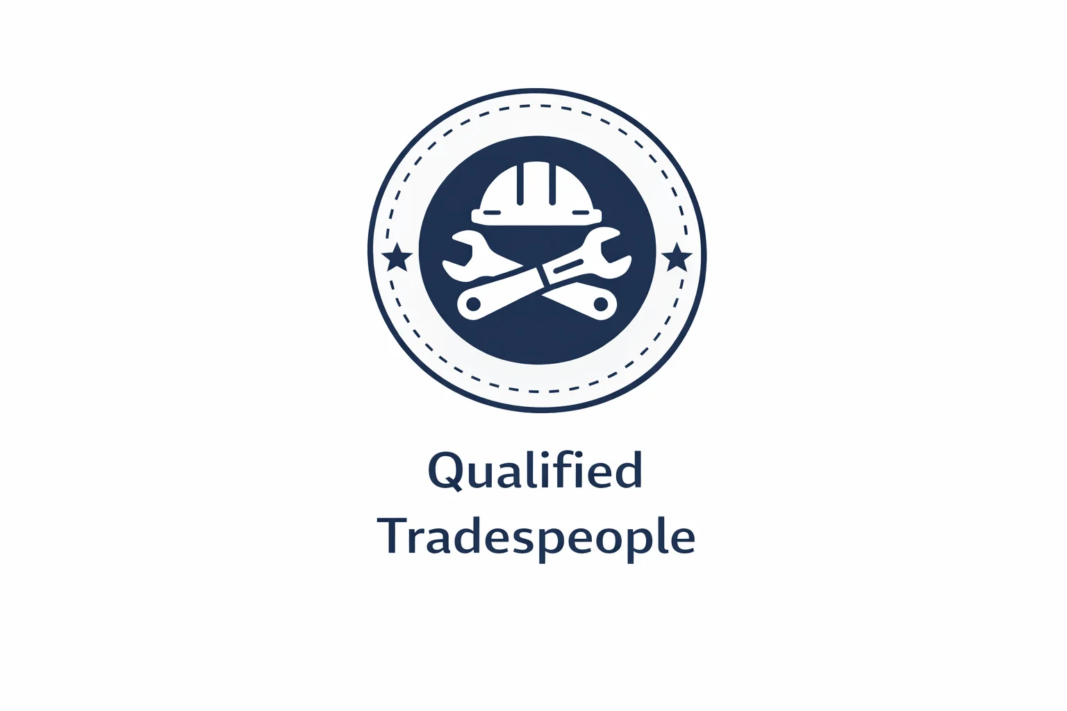 Qualified Tradespeople badge indicating skilled and experienced professionals