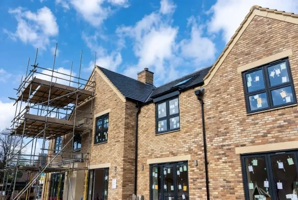 Modern new build home construction project in Berkshire managed by AA Contractor, showing organised and professional building work