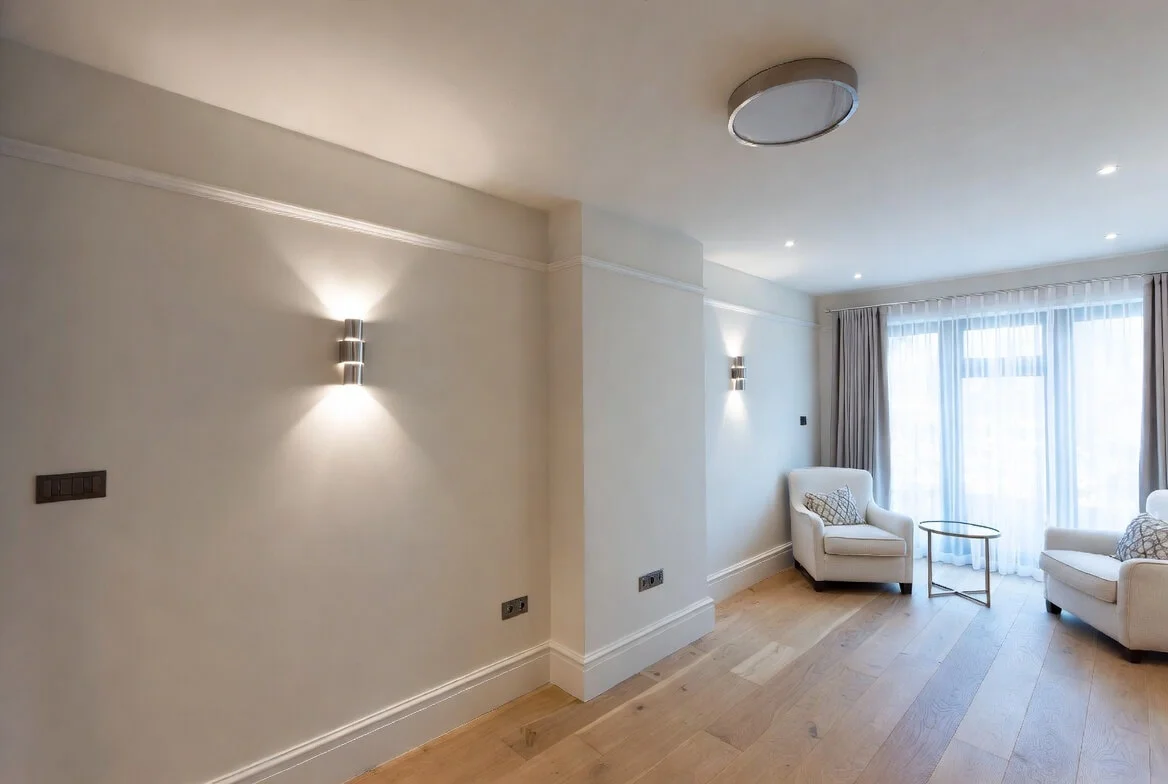 Freshly painted interior room in Berkshire with clean lines and smooth finished