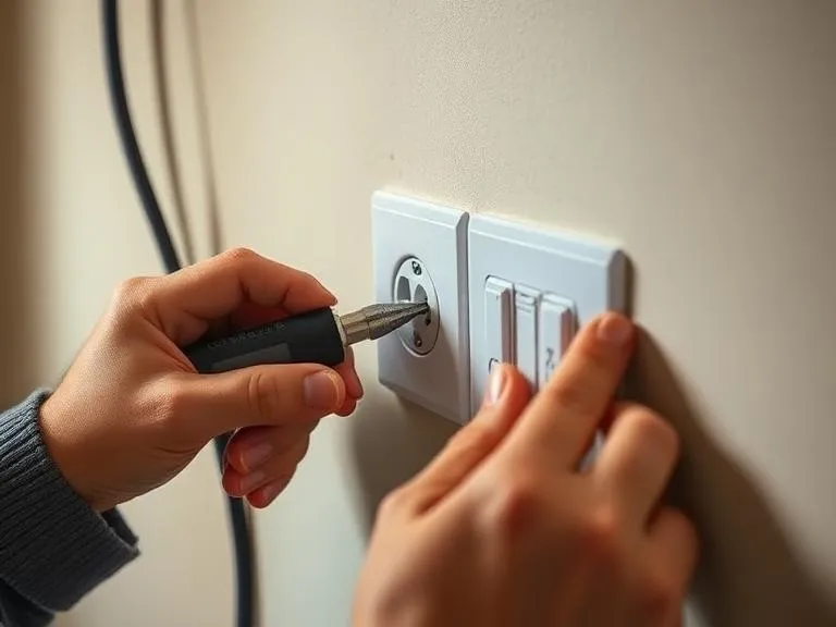 Close-up of electrician repairing wall socket in Reading Berkshire home