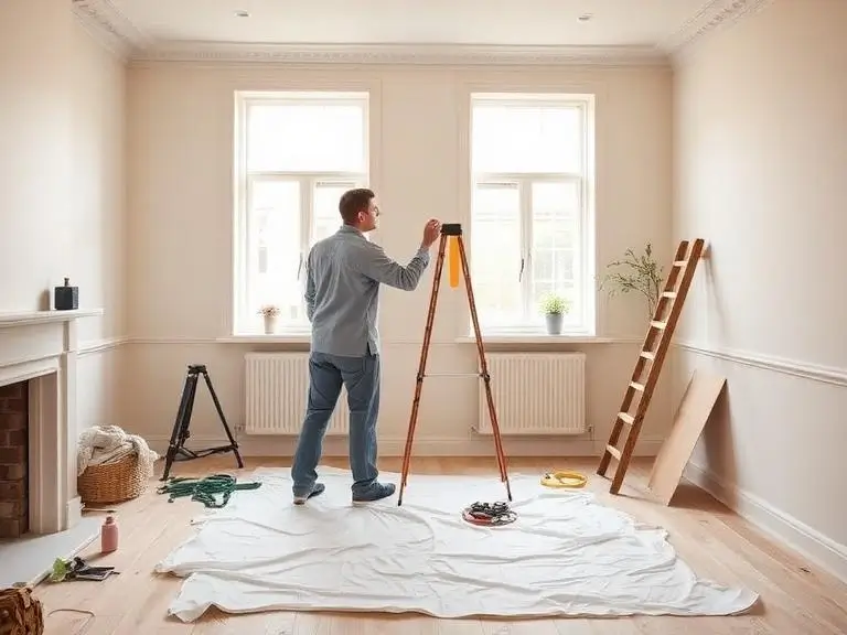 Contractor measuring interior space before renovation work in Maidenhead home