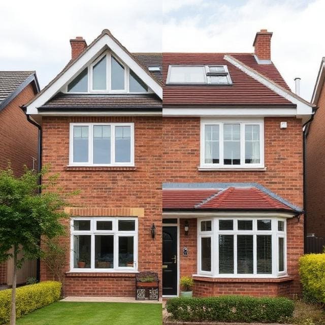Loft Conversions Berkshire 7 Detached house in Berkshire with loft conversion featuring roof windows and extended upper living space