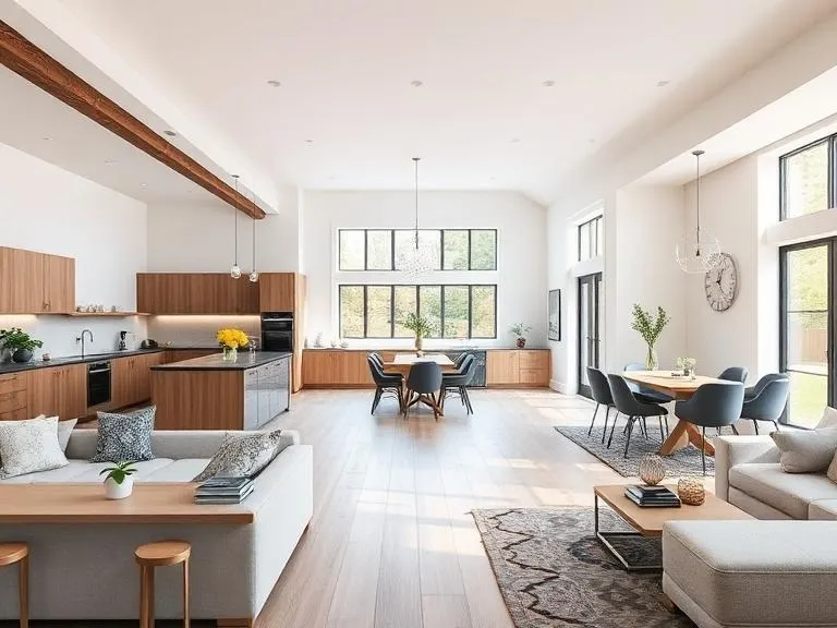 Open plan living space in Reading created through structural alteration and wall removal