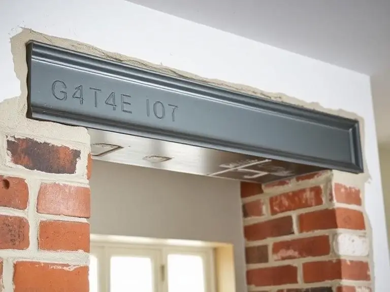 Steel beam RSJ installation over doorway for structural support in Maidenhead renovation project